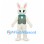 Rabbit Mascot Costume with Floral Vest and Teal Bow