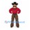 Cowboy Mascot Costume with Red Shirt and Brown Chaps