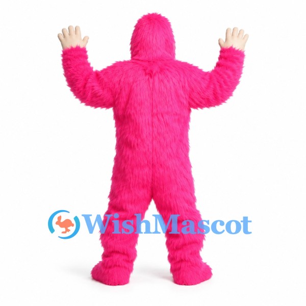 Gorilla Mascot Costume in Pink with Cream Chest