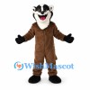 Badger Mascot Costume in Brown with Black White Face
