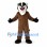 Badger Mascot Costume in Brown with Black White Face