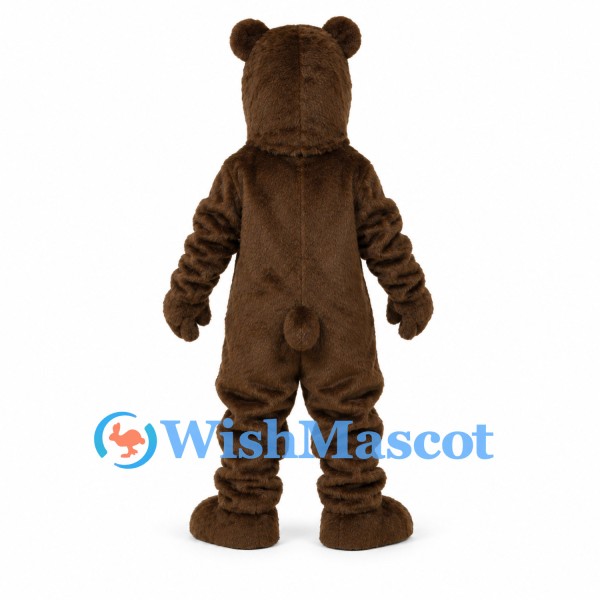 Bear Mascot Costume in Brown with Wide Smile