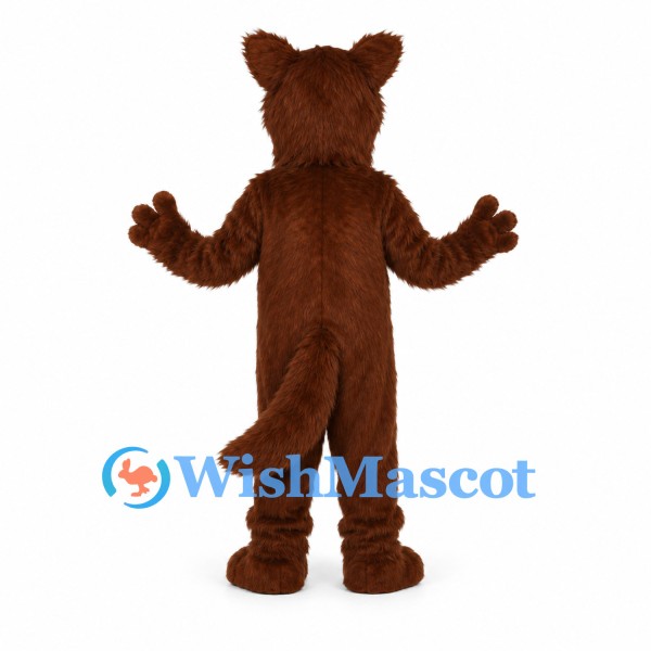 Wolf Mascot Costume in Brown with Tan Muzzle