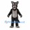 Wolf Mascot Costume in Black with Gray Belly