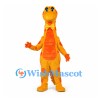 Dinosaur Mascot Costume in Yellow Orange with Spotted Body
