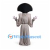 Alien Mascot Costume with Gray Robe and Black Headpiece