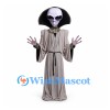 Alien Mascot Costume with Gray Robe and Black Headpiece