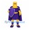 Knight Mascot Costume in Purple with Yellow Helmet and Cape