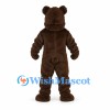 Bear Mascot Costume in Brown with Open Mouth