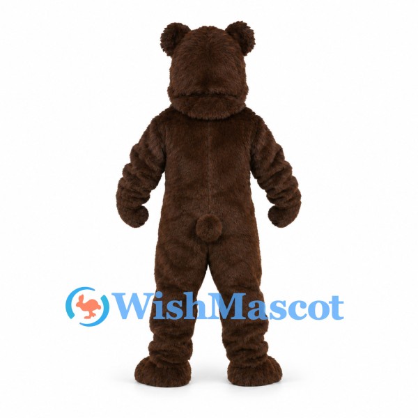Bear Mascot Costume in Brown with Open Mouth