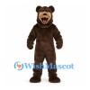 Bear Mascot Costume in Brown with Open Mouth