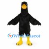Crow Mascot Costume in Black with Yellow Beak and Feet