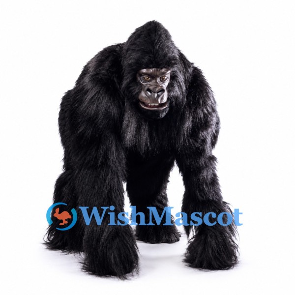 Gorilla Mascot Costume in Black with Long Arms