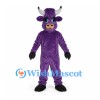 Bull Mascot Costume in Purple with White Horns