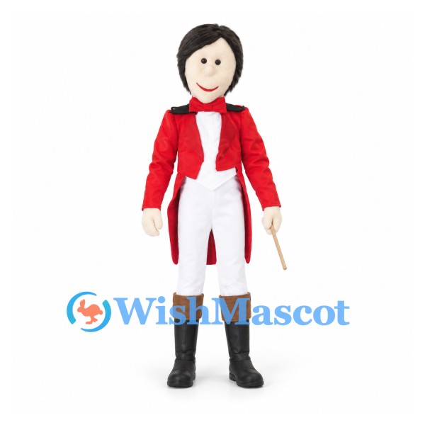 Horse Rider Mascot Costume with Red Jacket and White Breeches