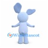 Rabbit Mascot Costume in Pale Blue with Large Rounded Ears