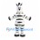 Zebra Mascot Costume with Broad Black Stripes