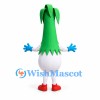 Leek Mascot Costume with Green Leaves and White Body