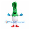 Leek Mascot Costume with Green Leaves and White Body