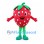 Strawberry Mascot Costume with White Seeds and Green Limbs