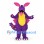 Dragon Mascot Costume in Purple with Yellow Belly and Pink Wings