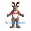 Reindeer Mascot Costume with Red Nose and Bell Collar