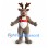 Reindeer Mascot Costume with Red Nose and Bell Collar