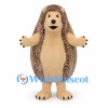 Hedgehog Mascot Costume with Beige Face and Brown Spines