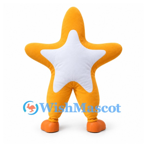 Starfish Mascot Costume in Orange with Smiling Face