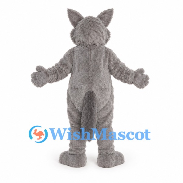 Wolf Mascot Costume in Gray with White Chest