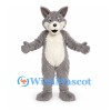 Wolf Mascot Costume in Gray with White Chest