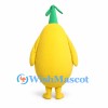 Elephant Character Mascot Costume in Yellow with Green Leaf Tuft