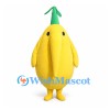 Elephant Character Mascot Costume in Yellow with Green Leaf Tuft