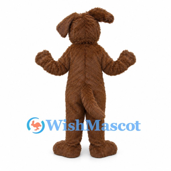 Dog Mascot Costume in Brown with White Belly and Floppy Ears