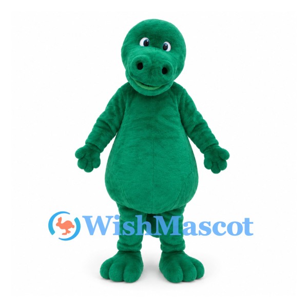 Dinosaur Mascot Costume in Green with Rounded Belly