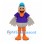 Duck Mascot Costume with Purple Shirt and Blue Cap