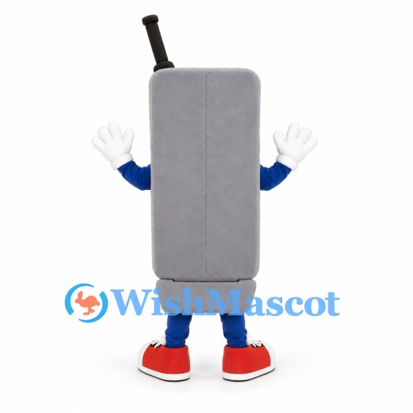 Mobile Phone Mascot Costume in Gray with Black Keypad