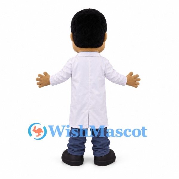 Doctor Mascot Costume with White Coat and Red Tie
