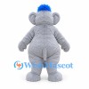 Elephant Mascot Costume in Gray with Blue Hair Tuft