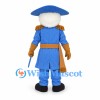 Naval Officer Mascot Costume with Blue Uniform and White Beard