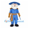 Naval Officer Mascot Costume with Blue Uniform and White Beard