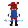 Musketeer Mascot Costume with Red Hat and Blue Tabard