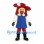 Musketeer Mascot Costume with Red Hat and Blue Tabard
