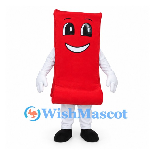 Scroll Mascot Costume in Red with White Gloves
