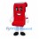 Scroll Mascot Costume in Red with Smiling Face and Rolled Edges