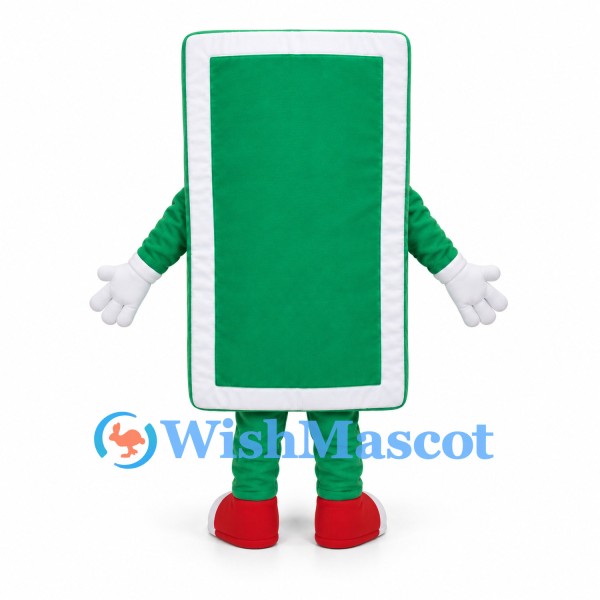 Playing Card Mascot Costume in Green with Smiling Face