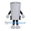 Trash Can Mascot Costume in Gray with Smiling Face