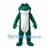 Frog Mascot Costume in Dark Green with White Belly