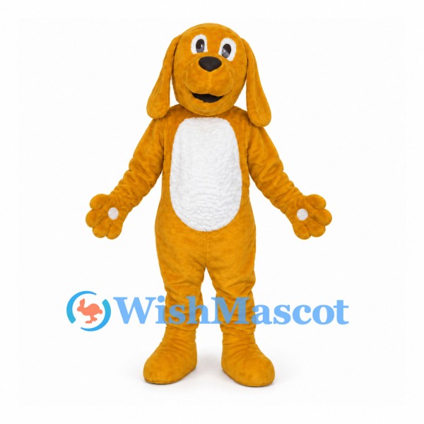 Dog Mascot Costume in Golden Yellow with White Belly