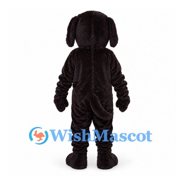 Dog Mascot Costume in Dark Brown with White Belly